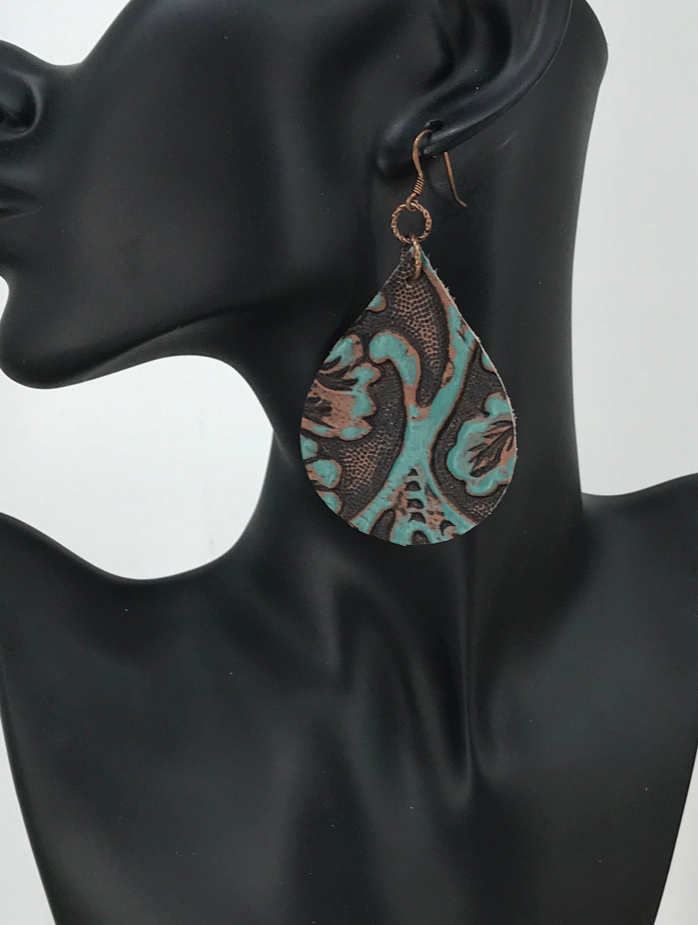 Embossed Leather Earrings - E19-024