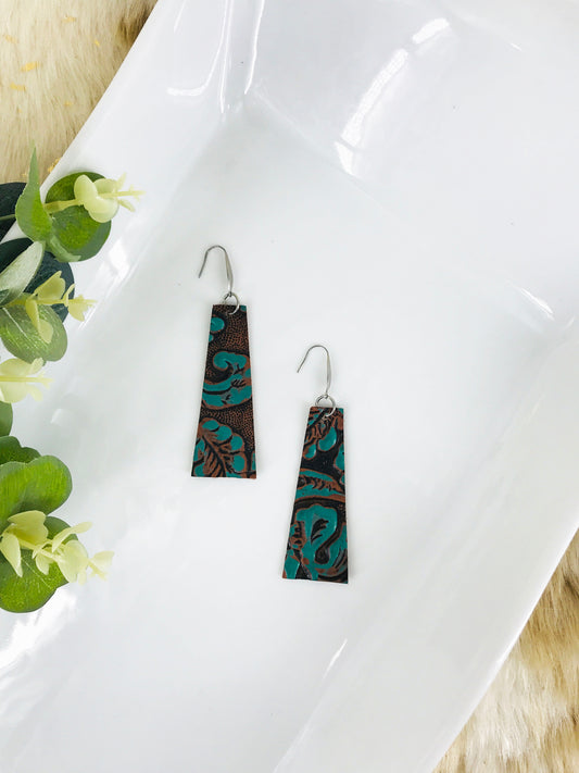 Embossed Leather Bar Earrings - E19-030