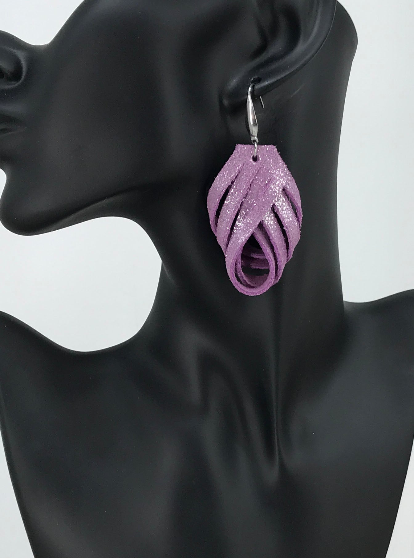 Lilac Genuine Leather Earrings - E19-077
