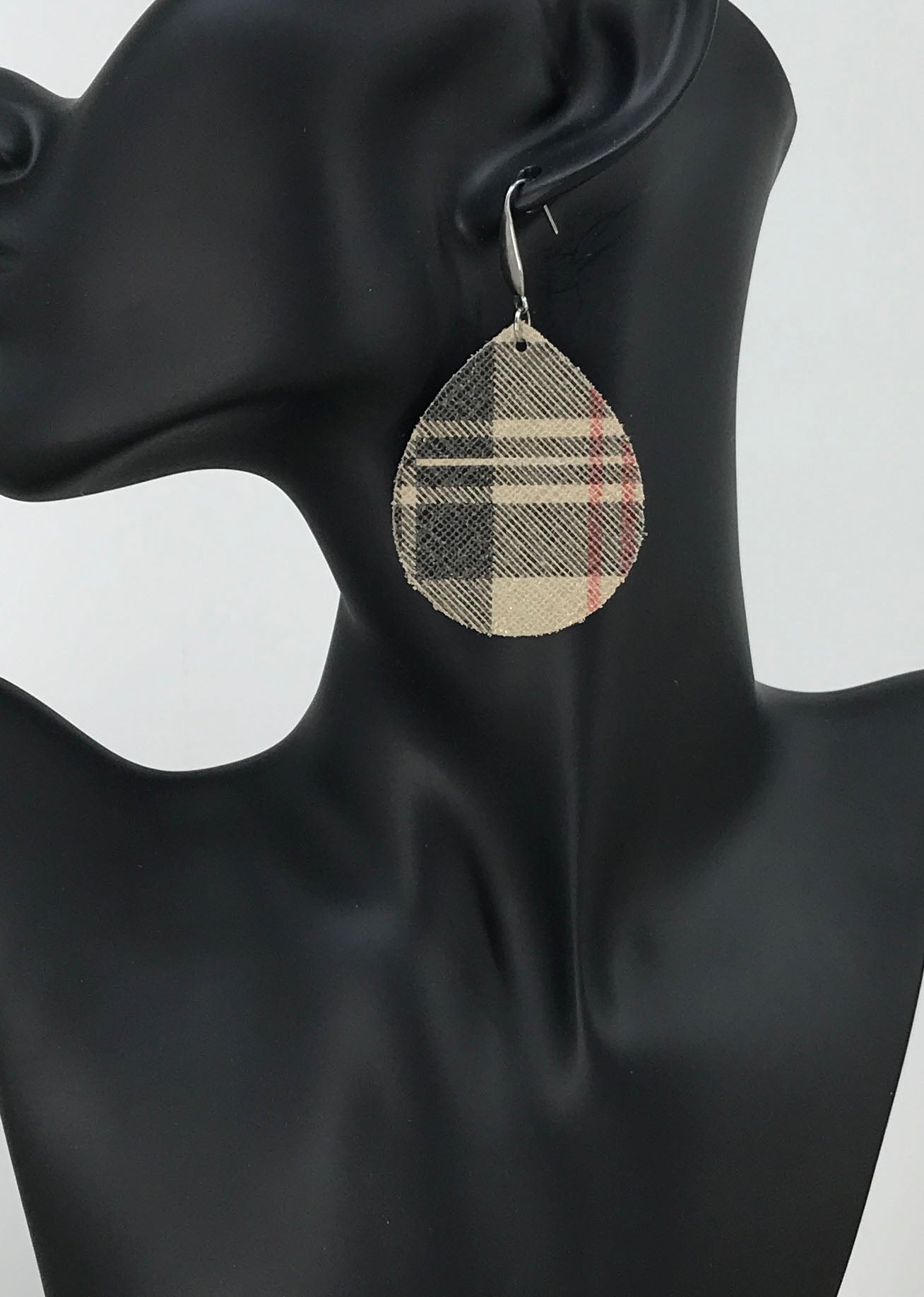 Preppy Plaid Leather Earrings - E19-1017