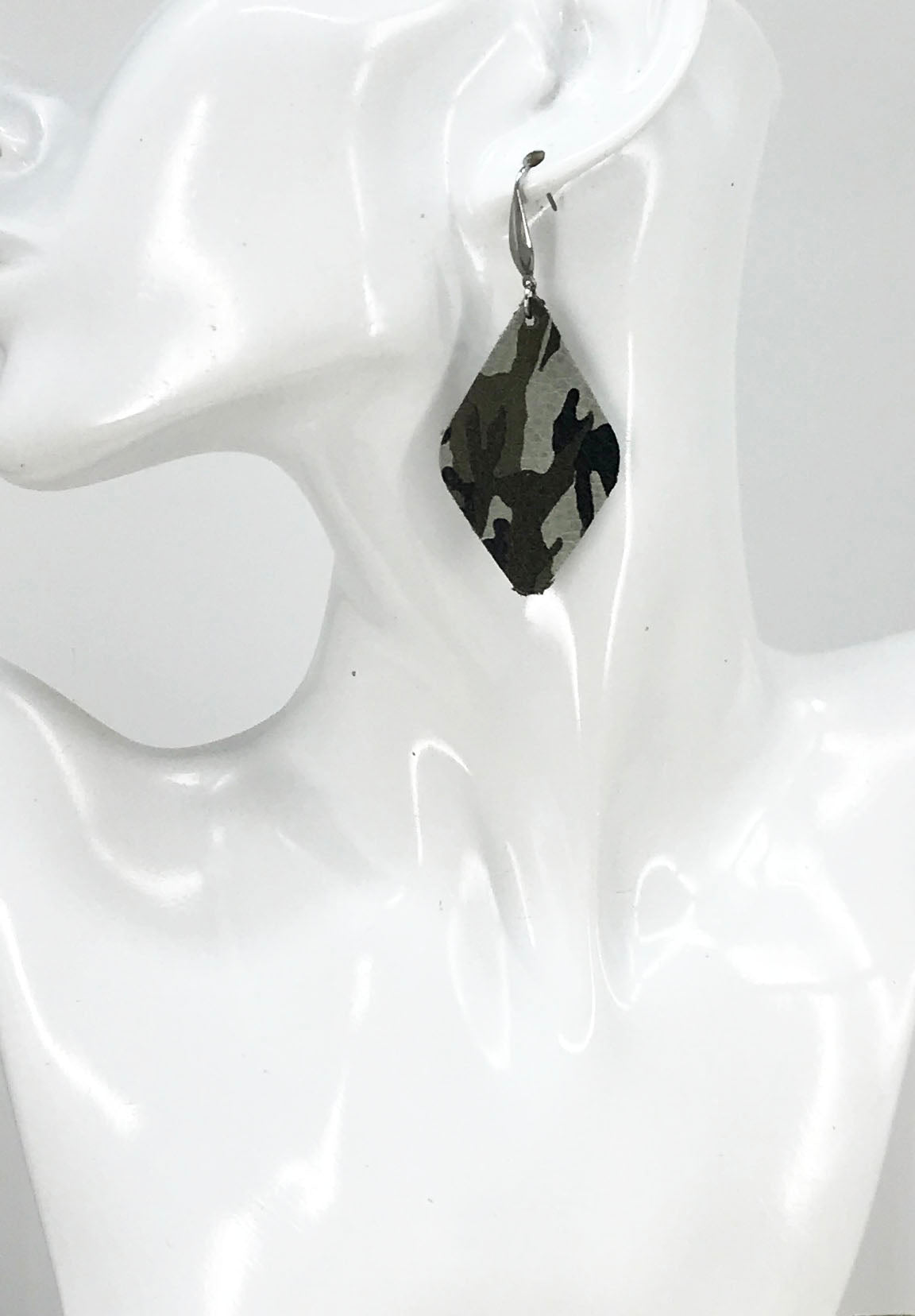 Camo Leather Earrings - E19-1041