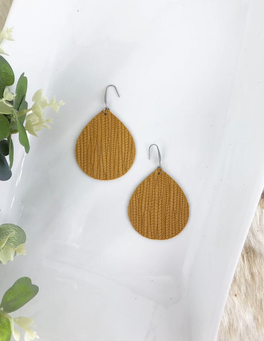Dijon Mustard Leather Earrings - E19-1051