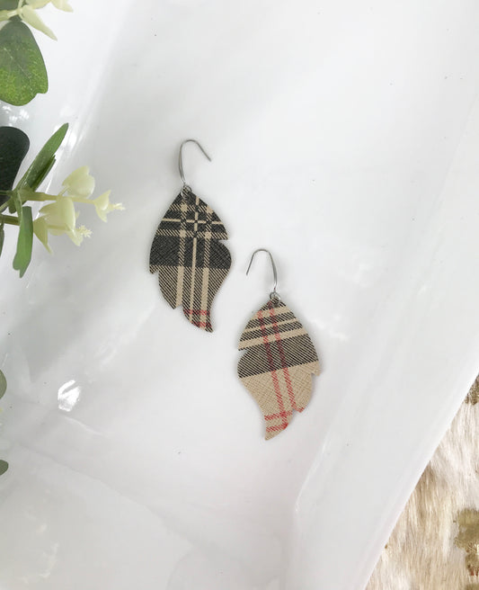 Preppy Plaid Leather Earrings - E19-1084