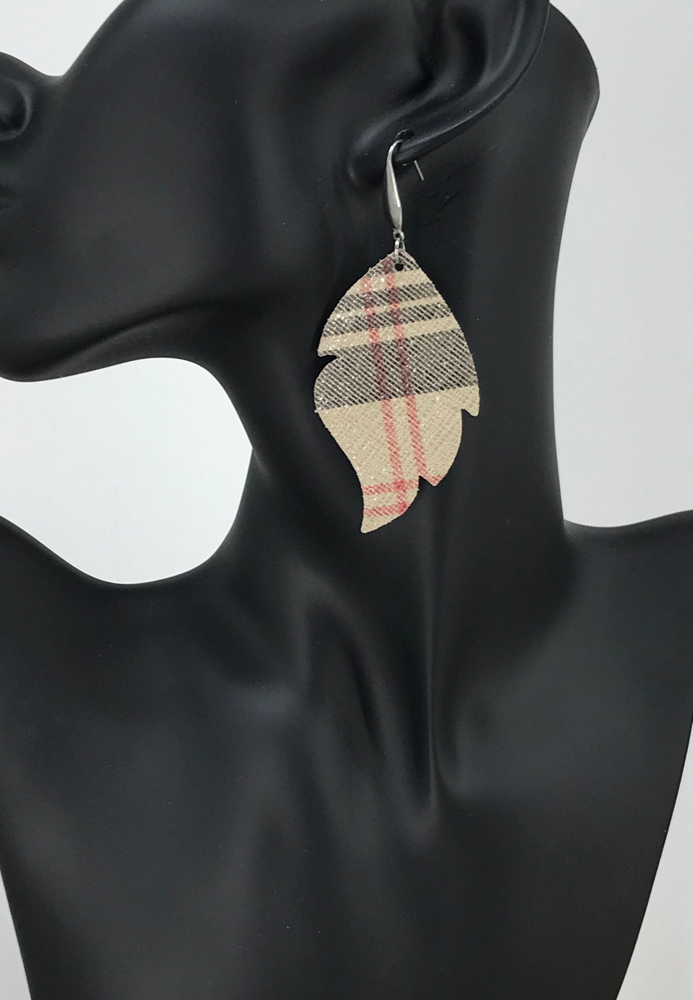 Preppy Plaid Leather Earrings - E19-1084