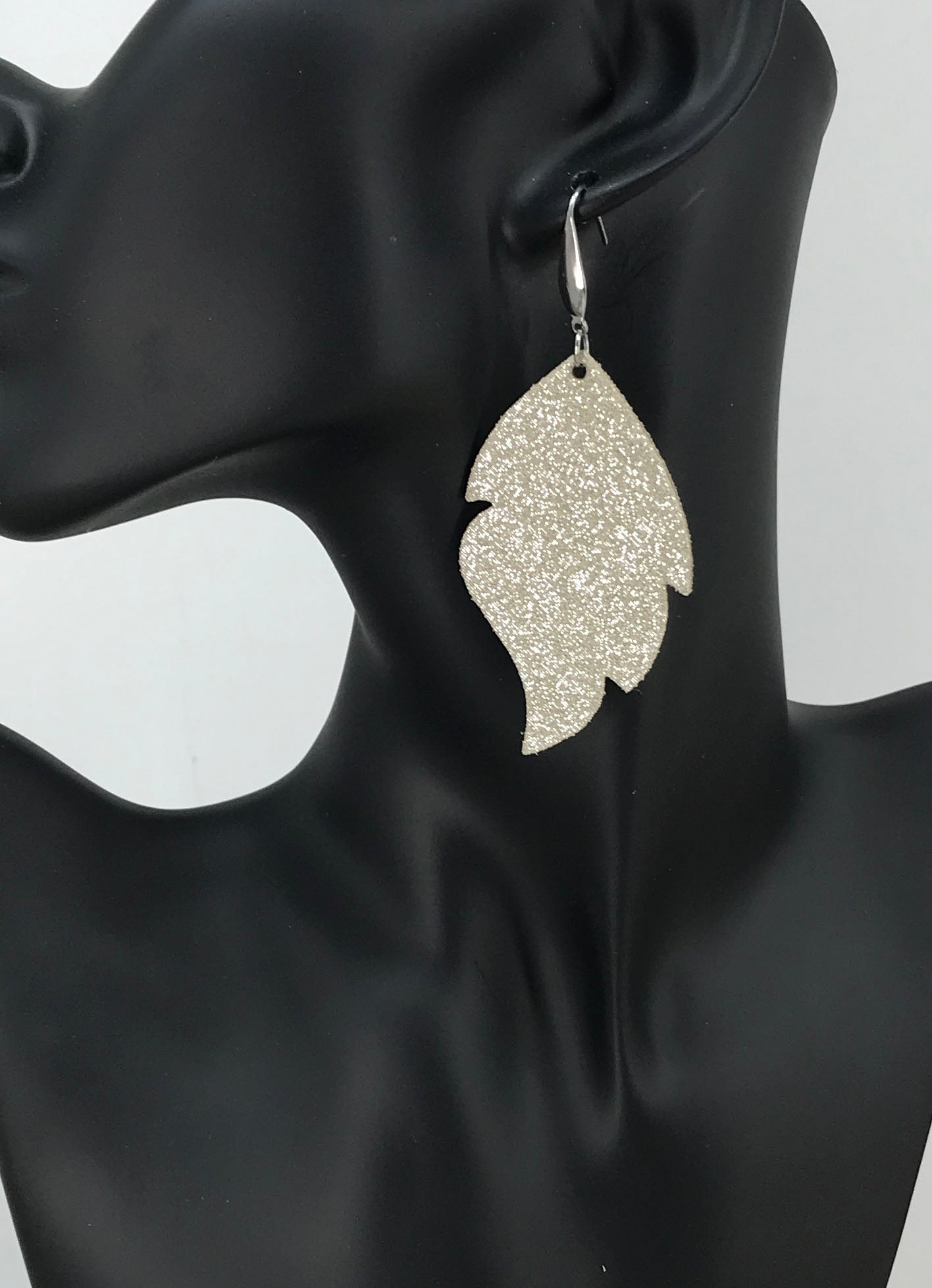 Champagne Dazzle Leather Earrings - E19-1091