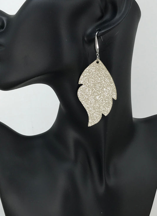 Champagne Dazzle Leather Earrings - E19-1091
