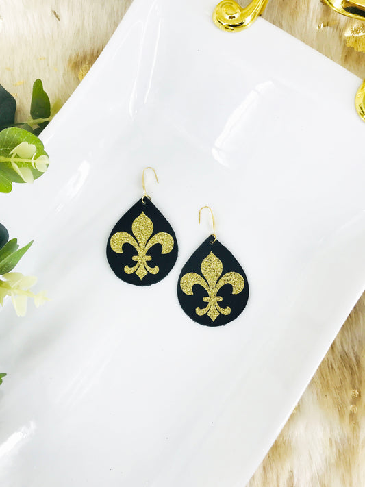 Saint's Themed Leather Earrings - E19-1126