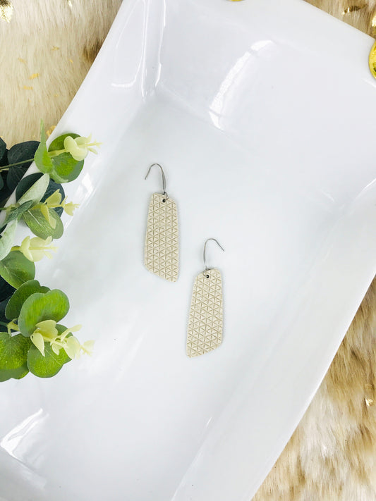 Cream Italian Leather Earrings - E19-1140