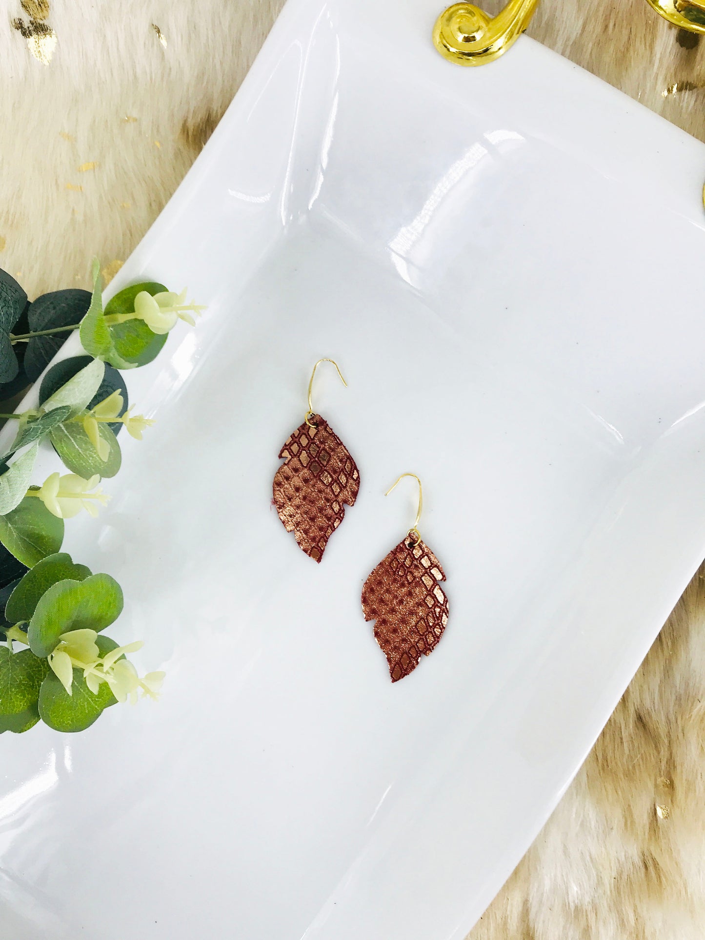 Genuine Leather Earrings - E19-1146