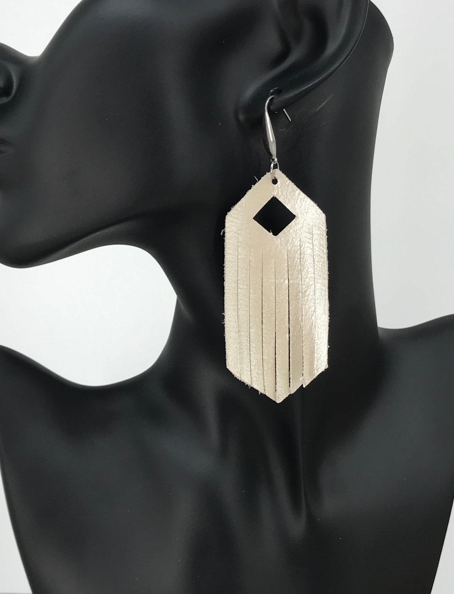 Champagne Leather Earrings - E19-1152