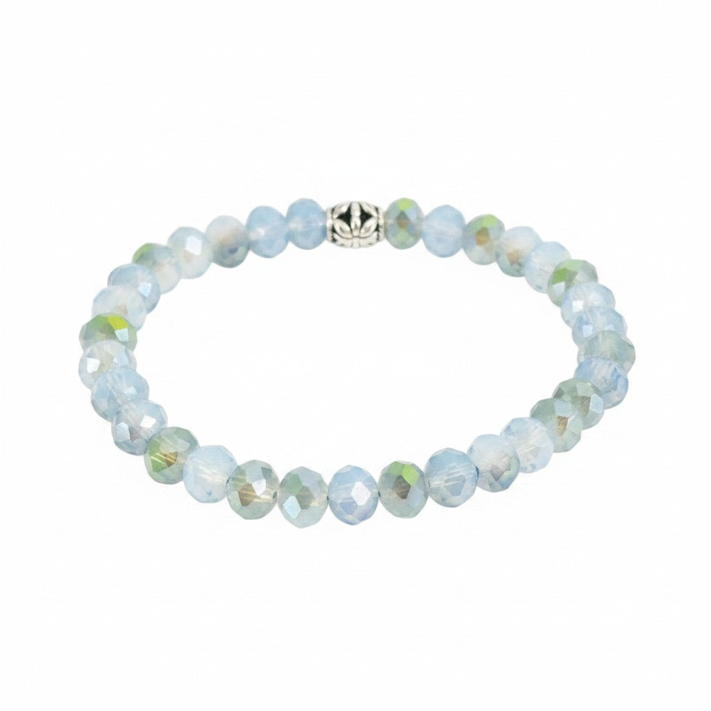 Sea Green Glass Bead Stretch Bracelet