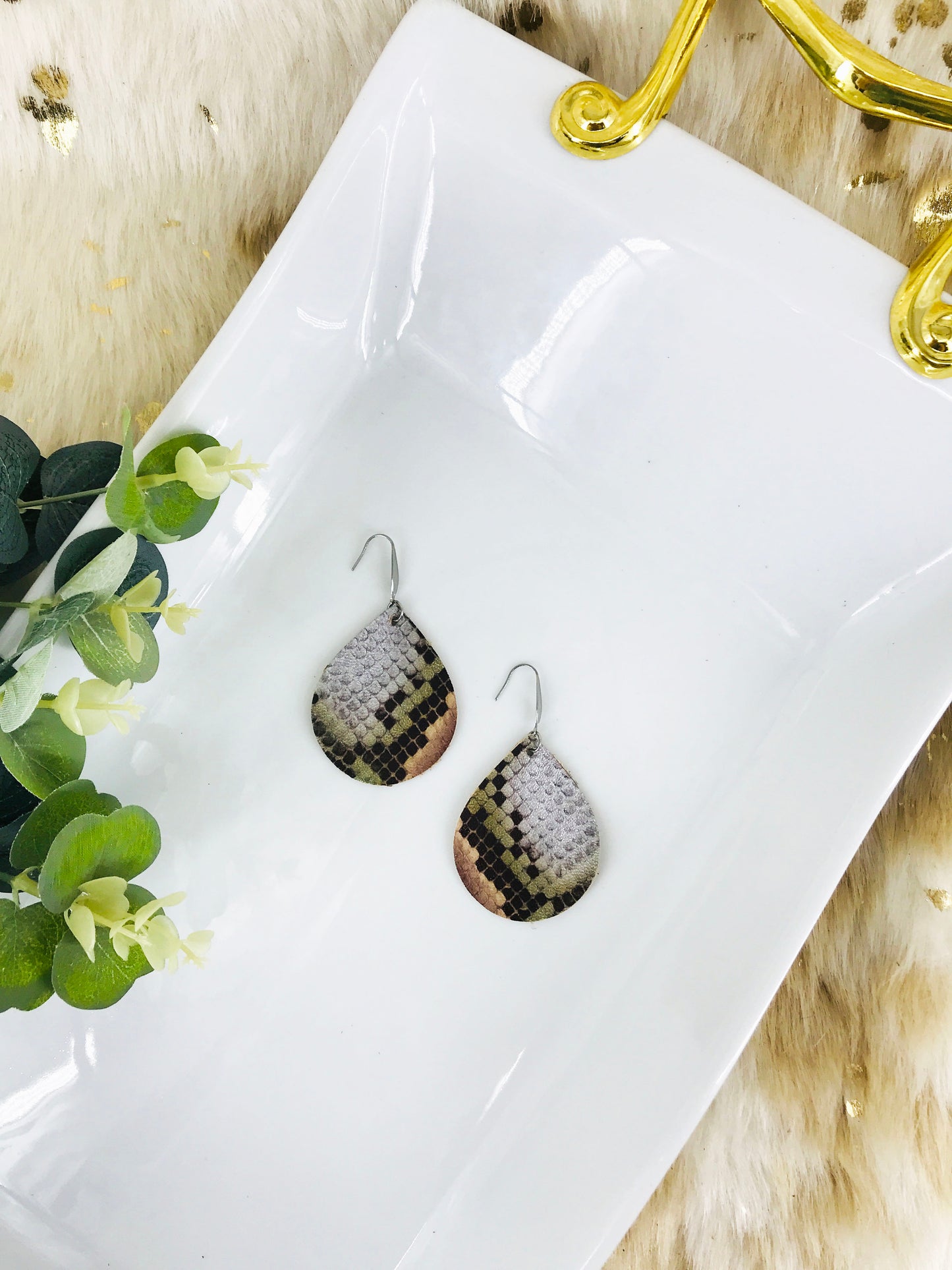 Genuine Leather Earrings - E19-1159