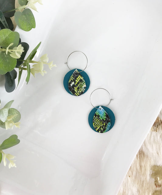 Genuine Leather Hoop Earrings - E19-1167