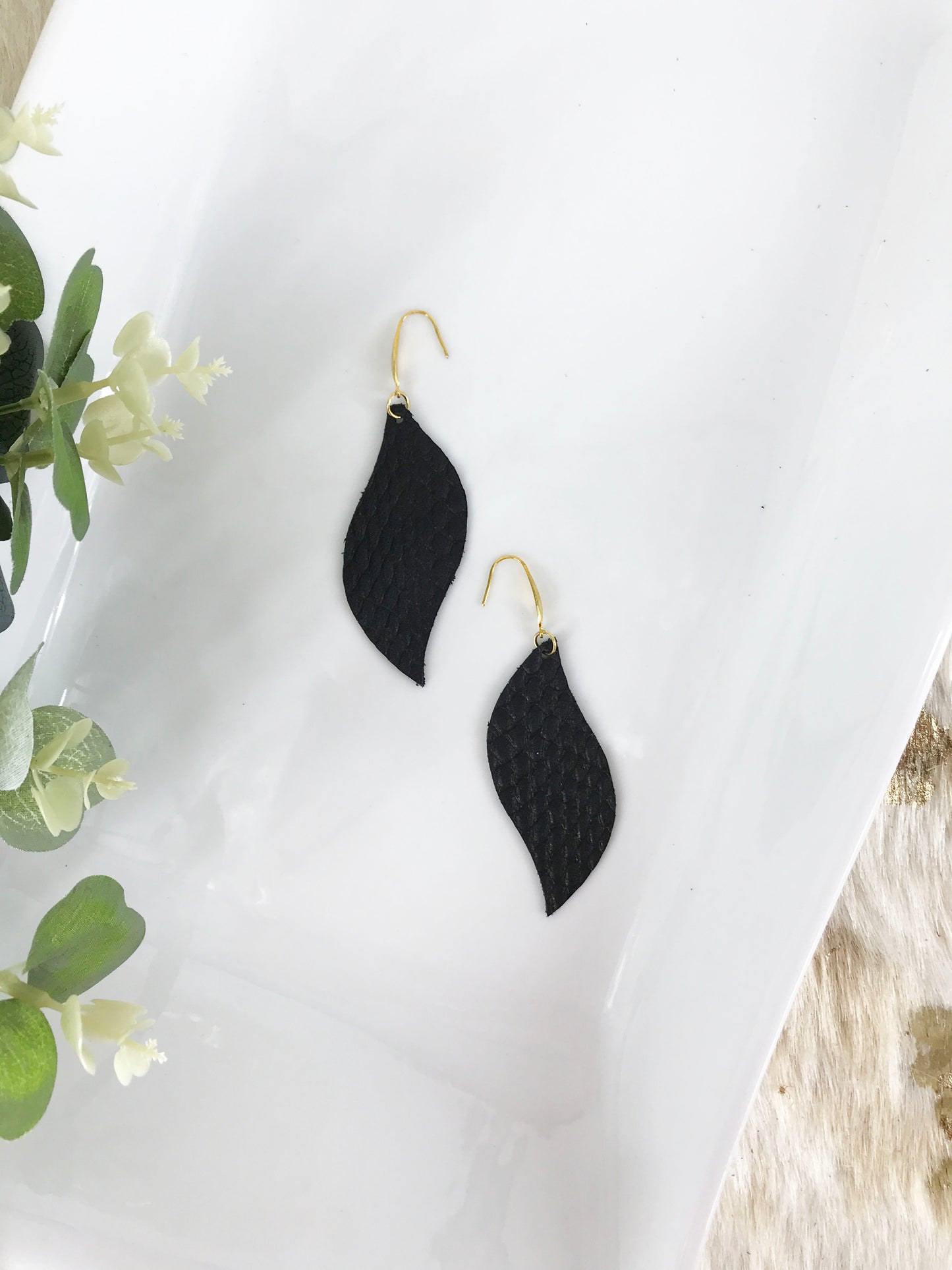 Genuine Leather Earrings - E19-1192