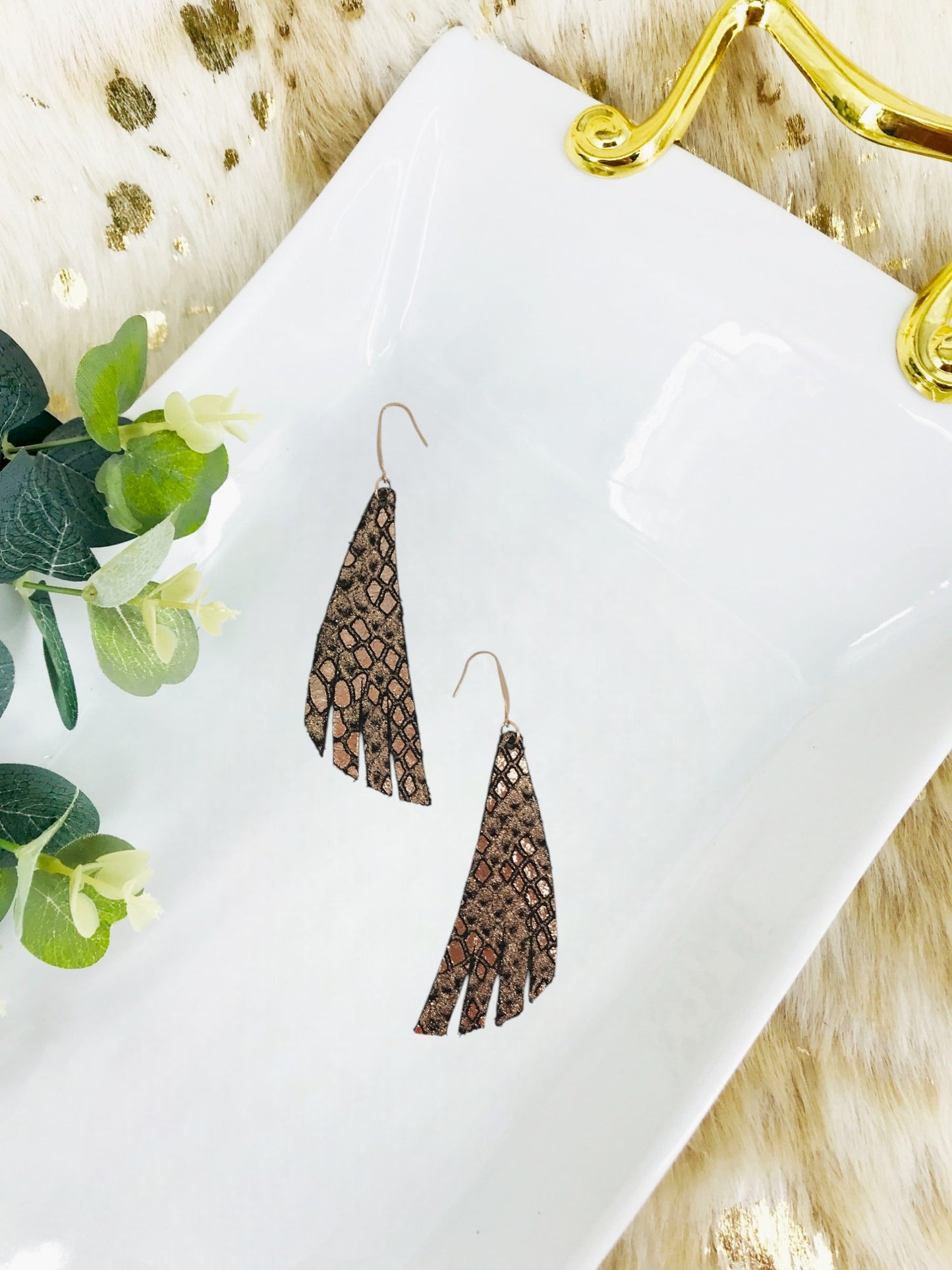 Mystic Python Leather Earrings - E19-1214