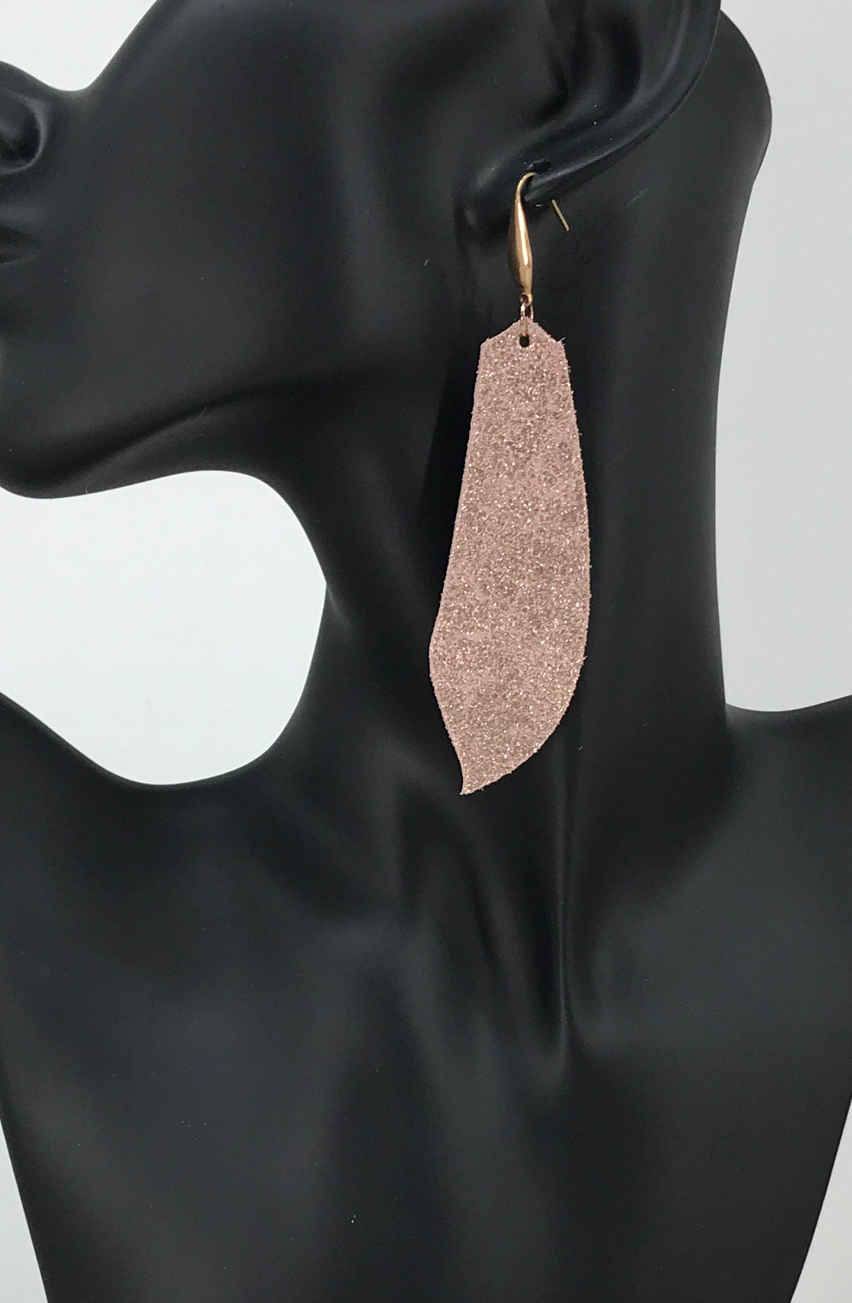 Rose Gold Leather Earrings - E19-1223