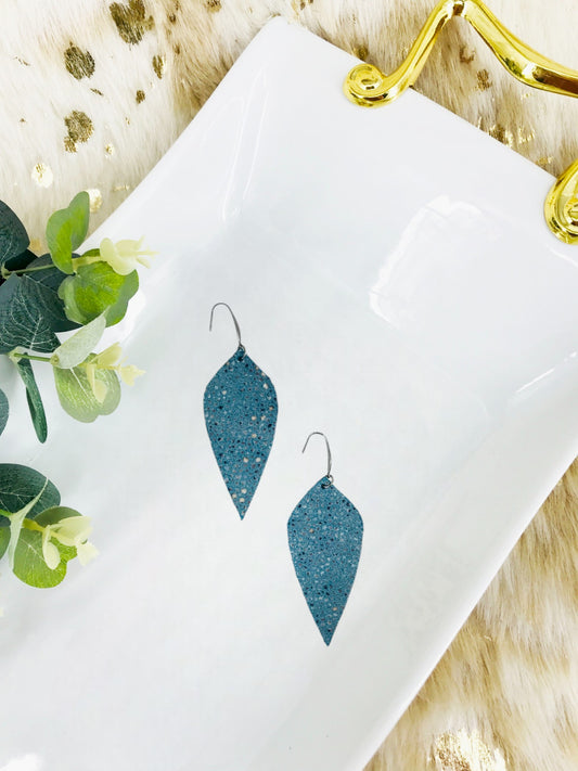 Exotic Teal Stingray Leather Earrings - E19-1224
