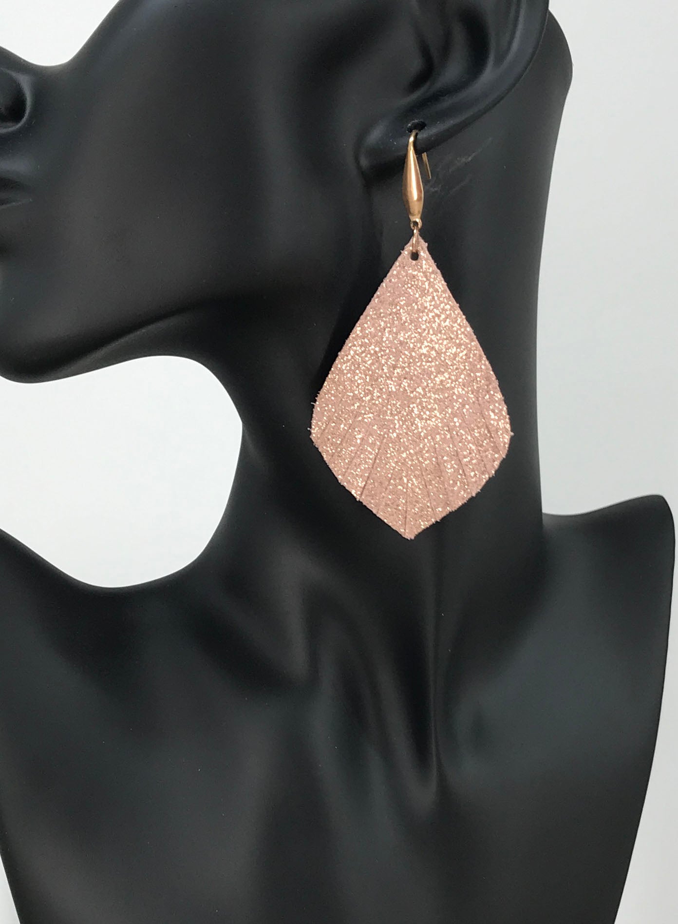 Rose Gold Leather Earrings - E19-1234