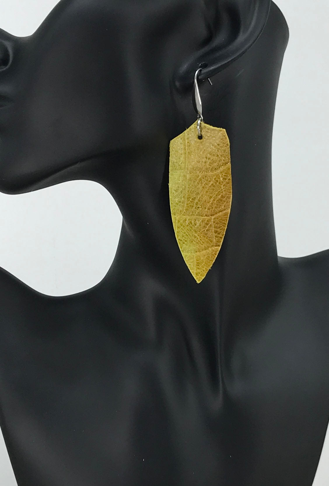 Sunset Croco Leaf Drop Earrings