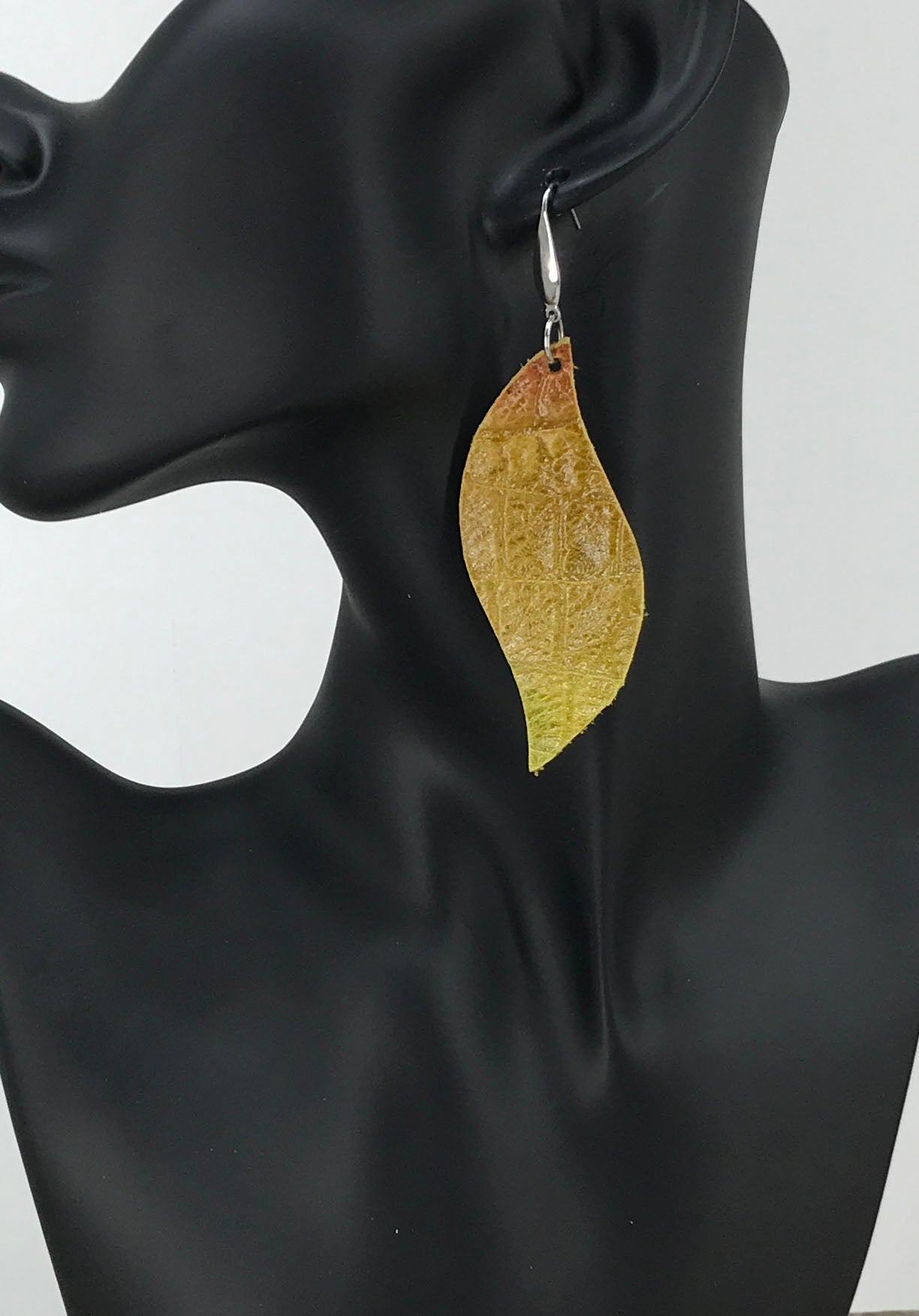 Golden Olive Leaf Drop Earrings