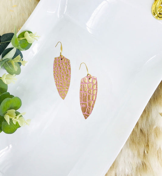 Pink Genuine Leather Earrings - E19-1261