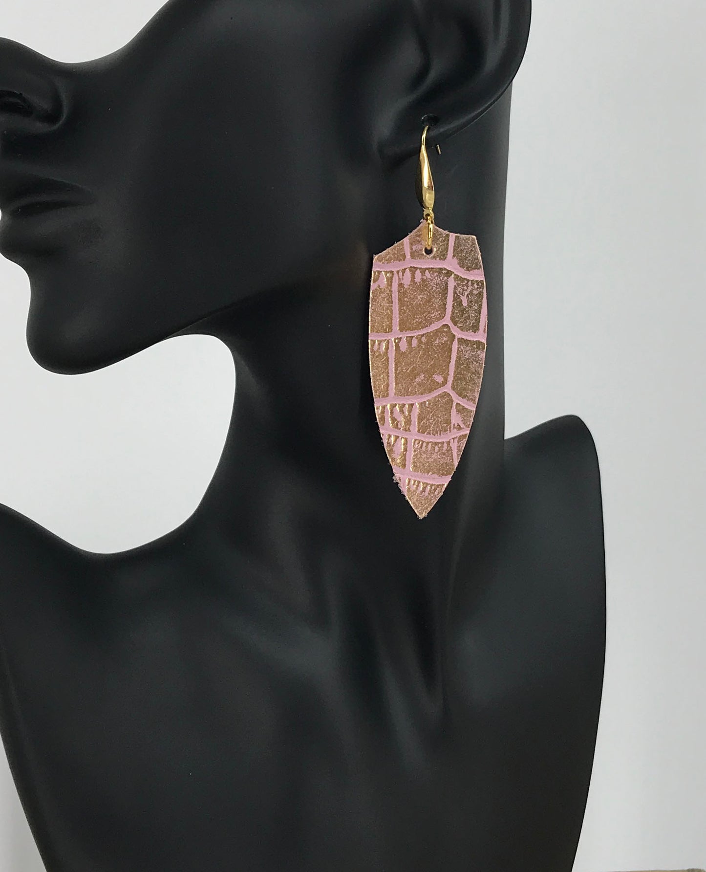 Blush Gold Leaf Drop Earrings