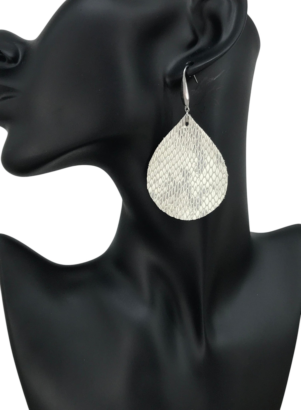 Urban Ivory Snake Leather Earrings