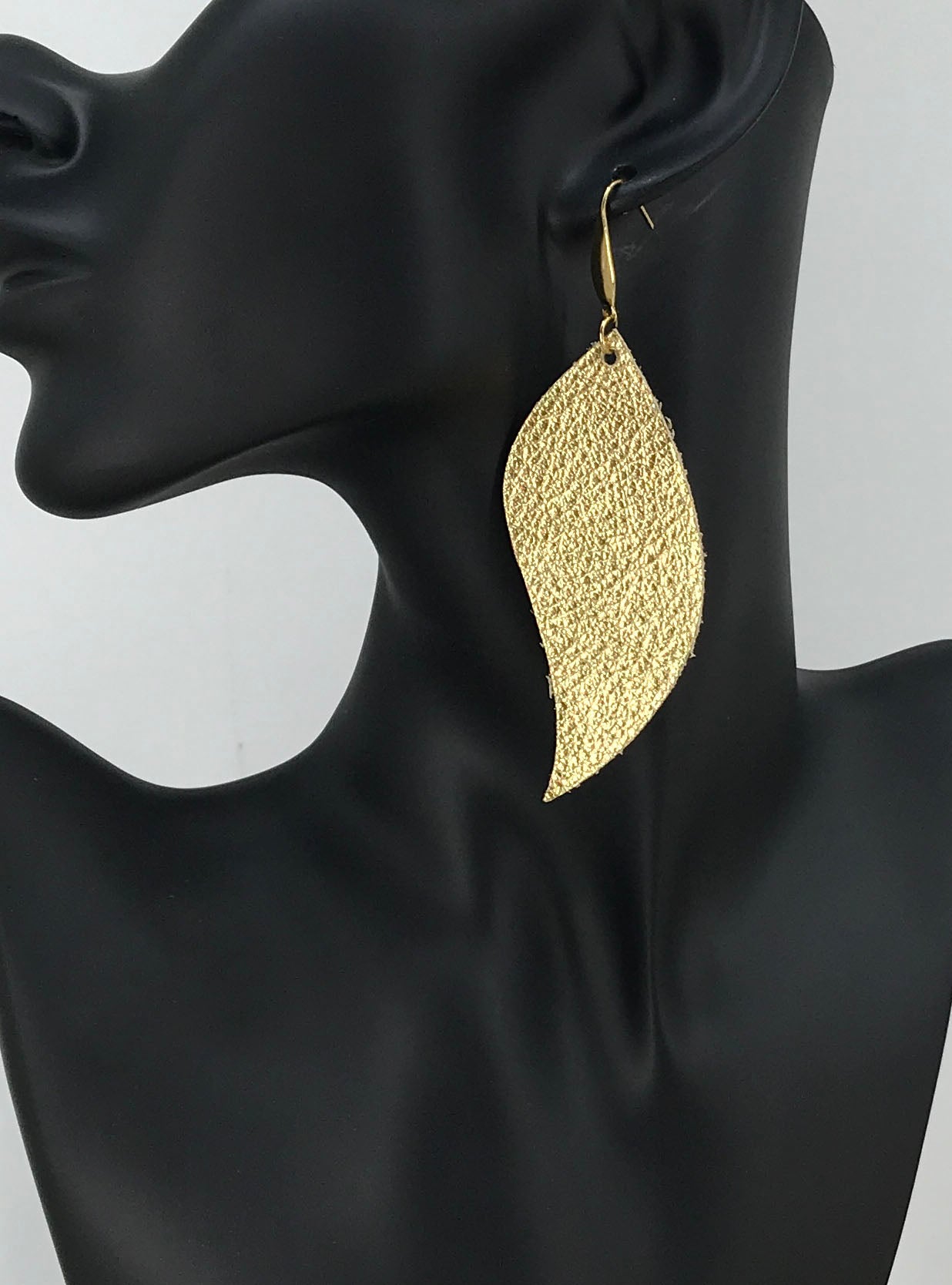 Gold Leather Earrings - E19-1275