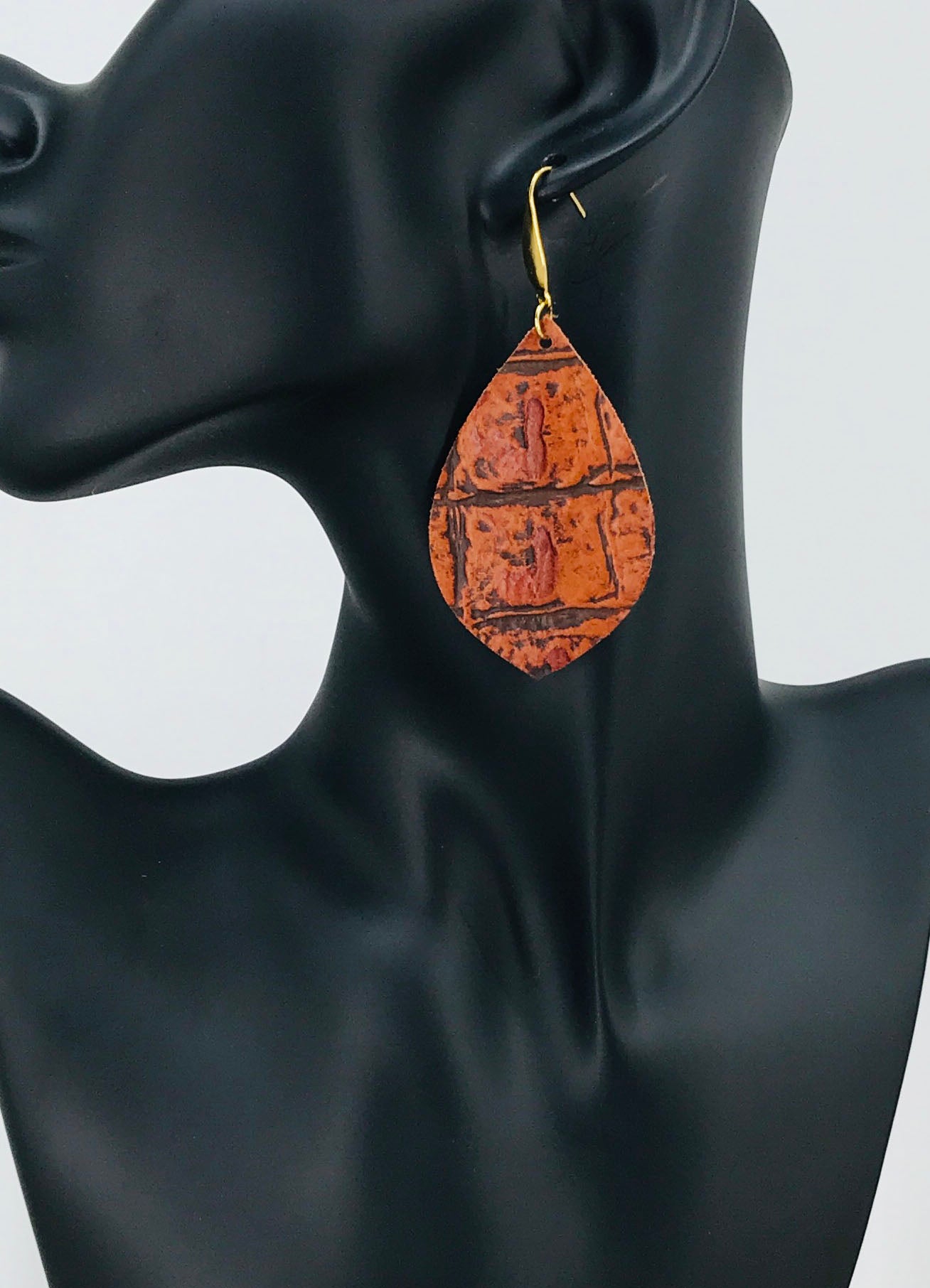 Burnt Orange Teardrop Earrings
