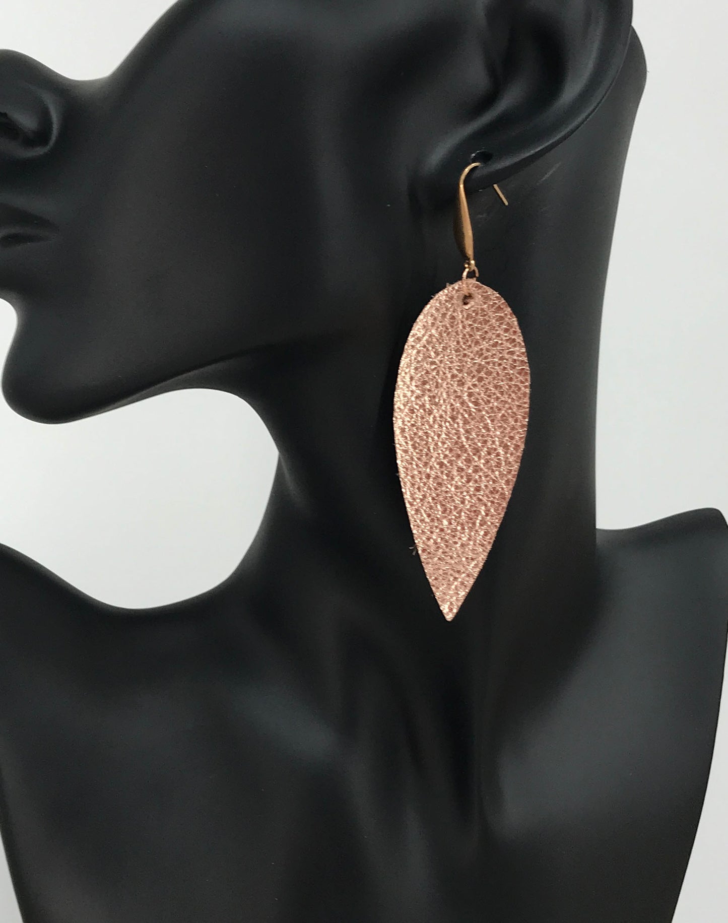 Rose Gold Leather Earrings - E19-1362
