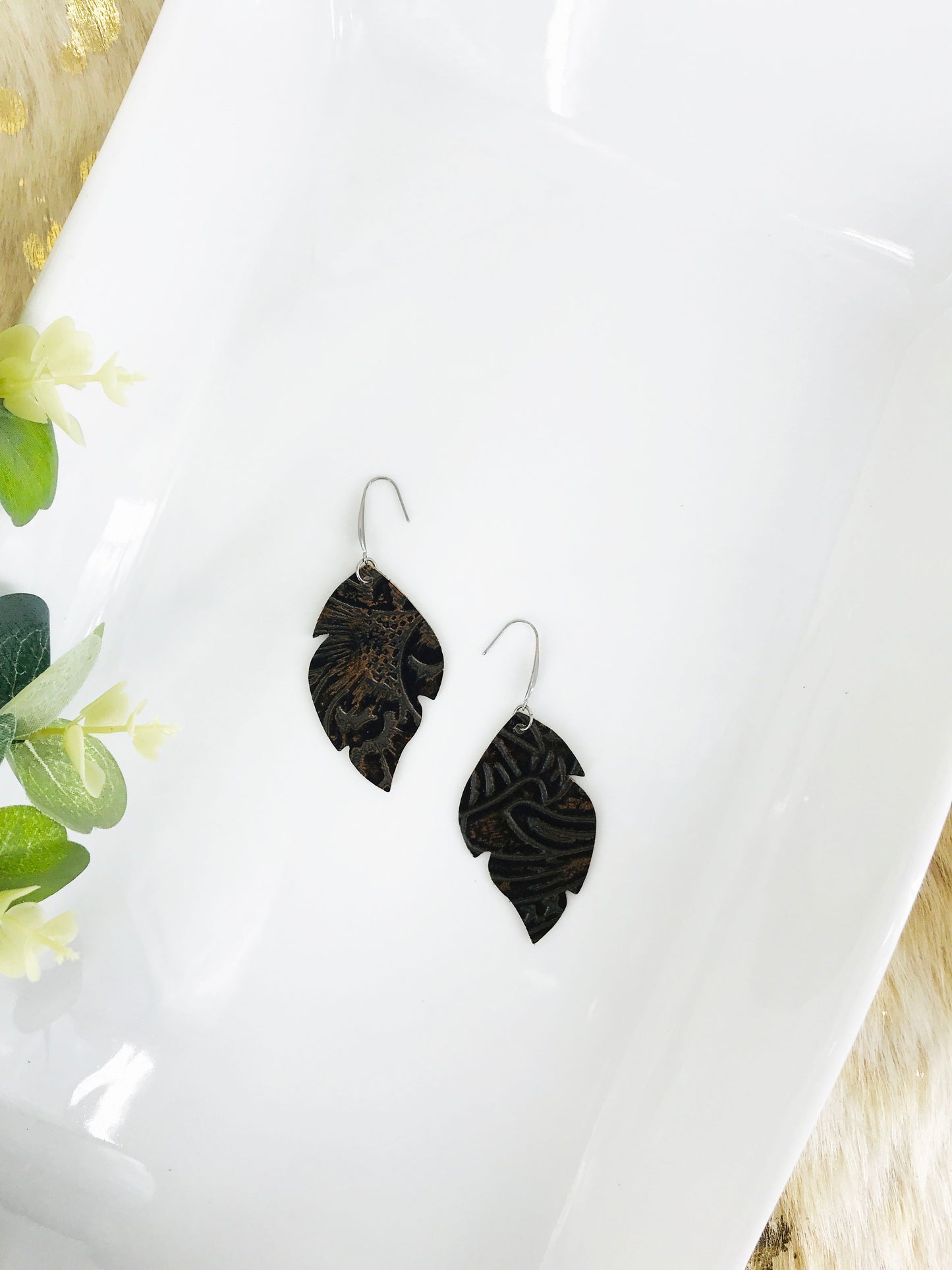 Genuine Leather Earrings - E19-1381