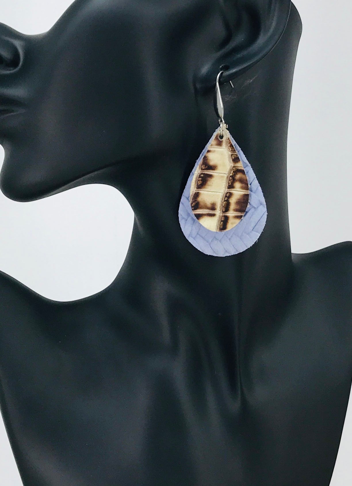 Layered Genuine Leather Earrings - E19-1395