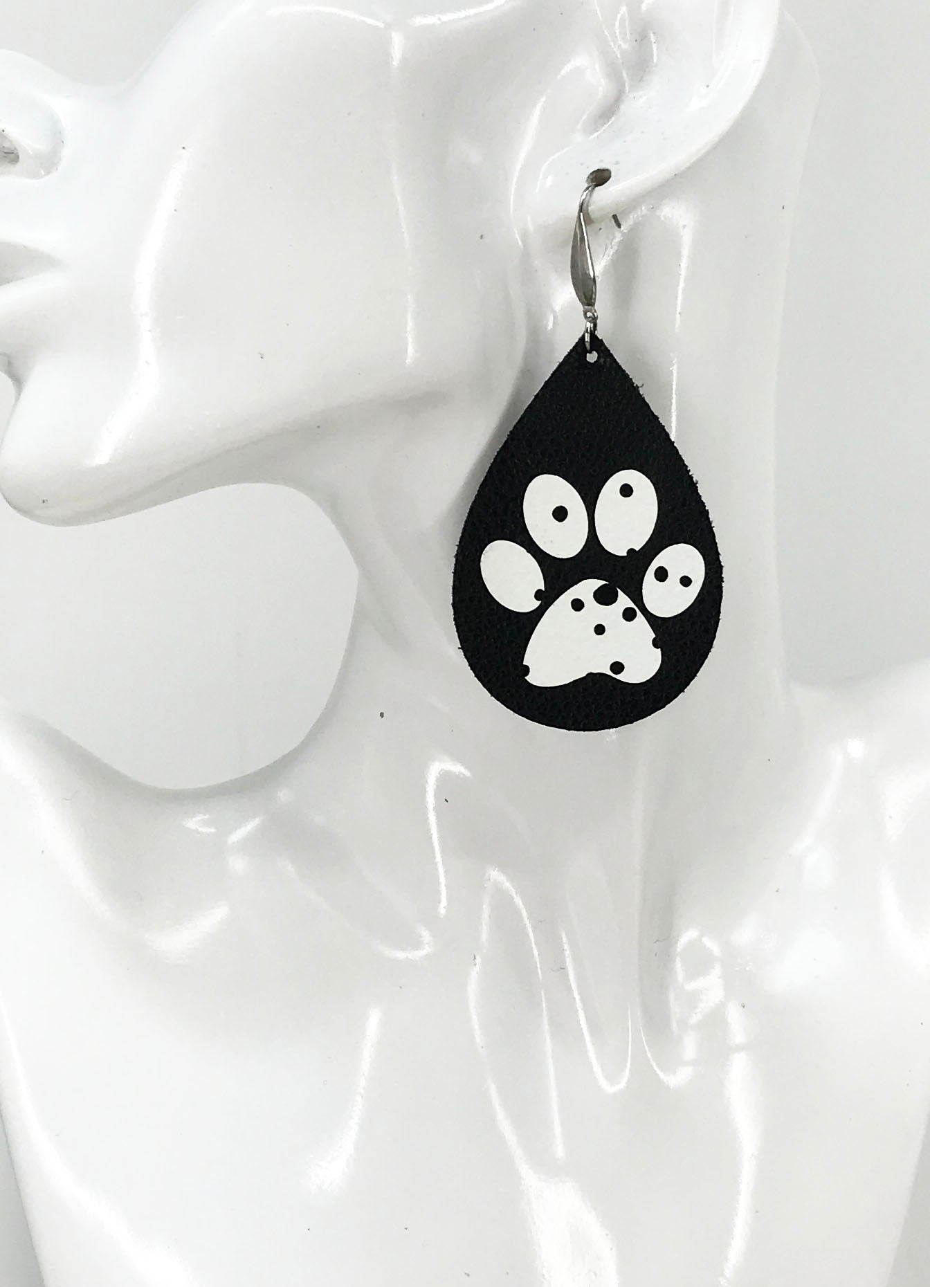 Dalmatian Themed Leather Earrings - E19-1407
