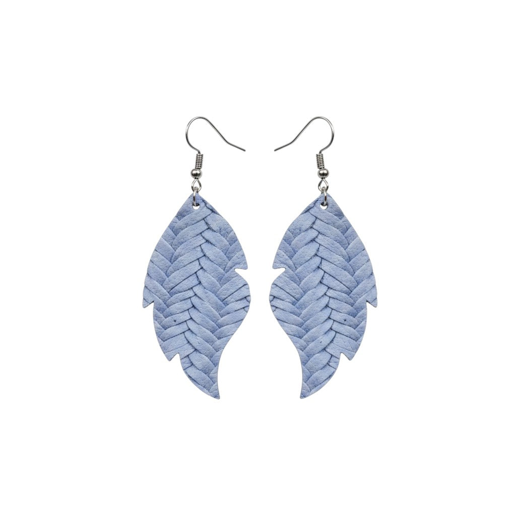 Lavender Haze Braided Fishtail Leather Earrings