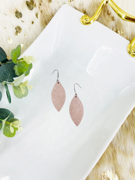 Rose Gold Weave Pattern Leather Earrings - E19-1469