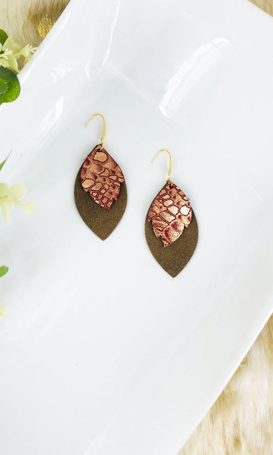 Layered Genuine Leather Earrings - E19-1472