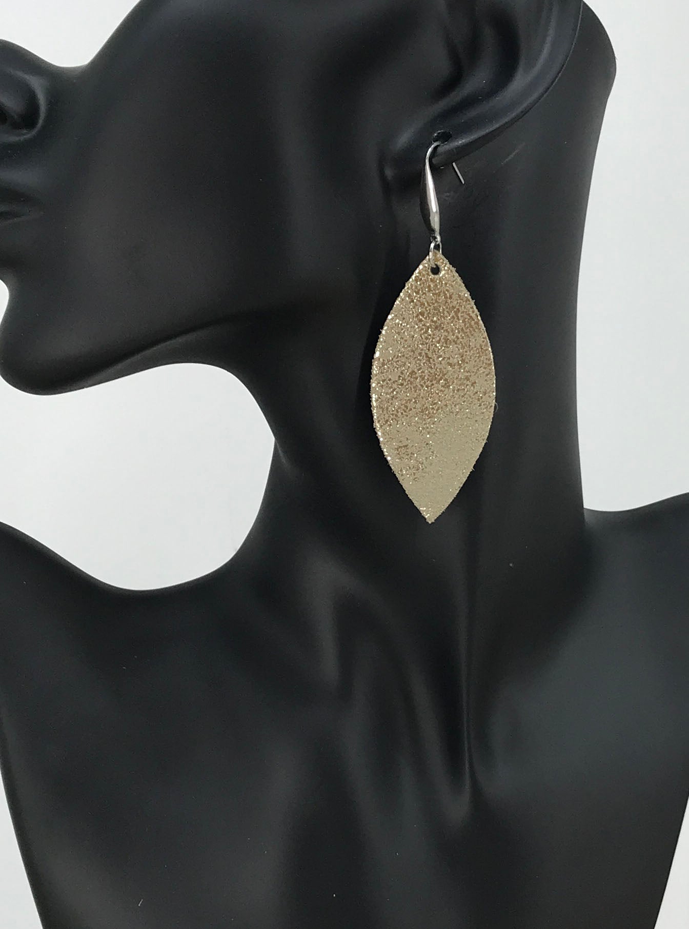 Platinum Leather Earrings - E19-1488