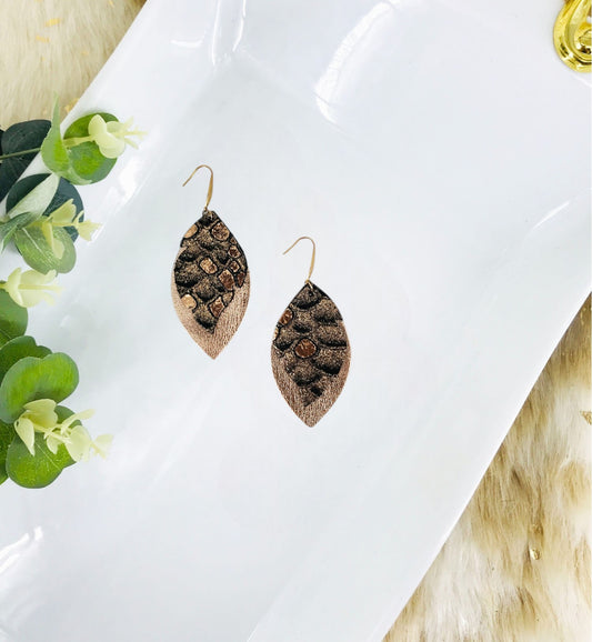 Layered Genuine Leather Earrings - E19-1514