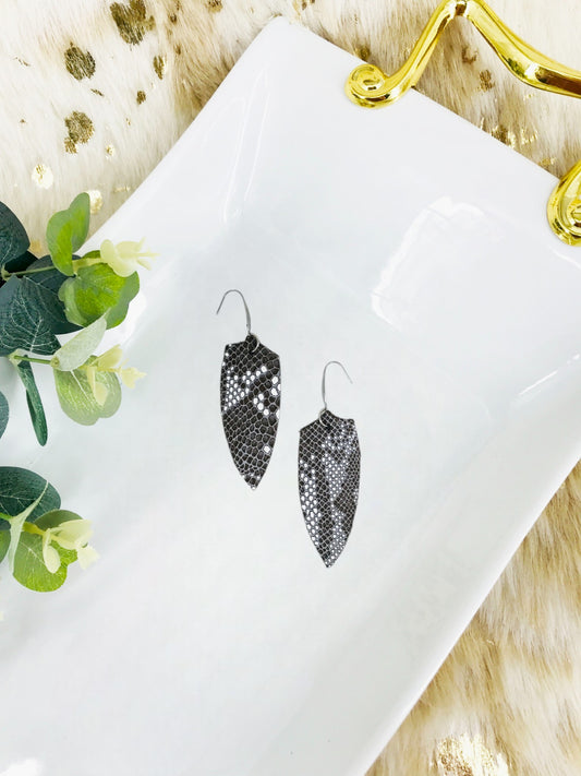 Brown Snake Leather Earrings - E19-1586