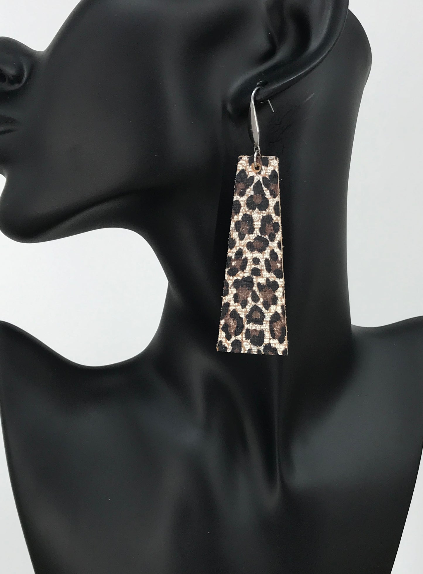 Chocolate Cheetah Tapered Cork Earrings