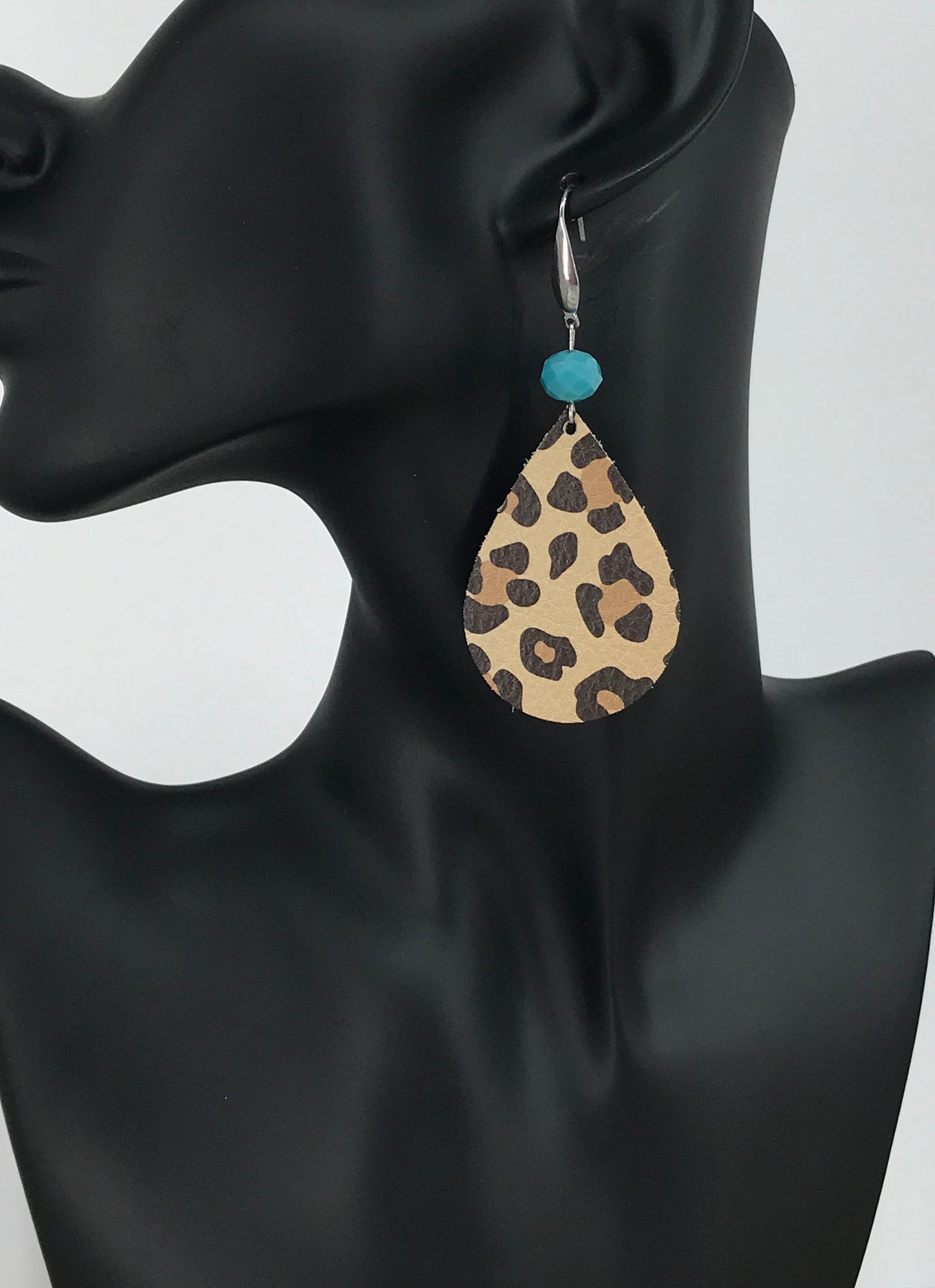 Caramel Cheetah Leather Earrings - E19-1621