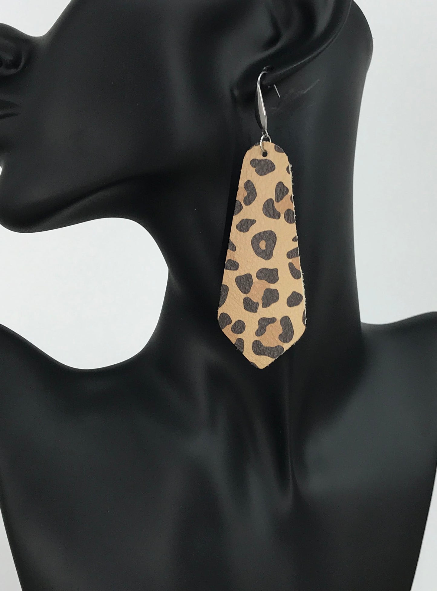 Caramel Cheetah Leather Earrings - E19-1630