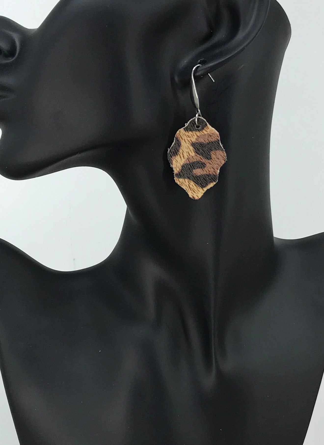 Burnt Umber Cheetah Mini Statement Earrings