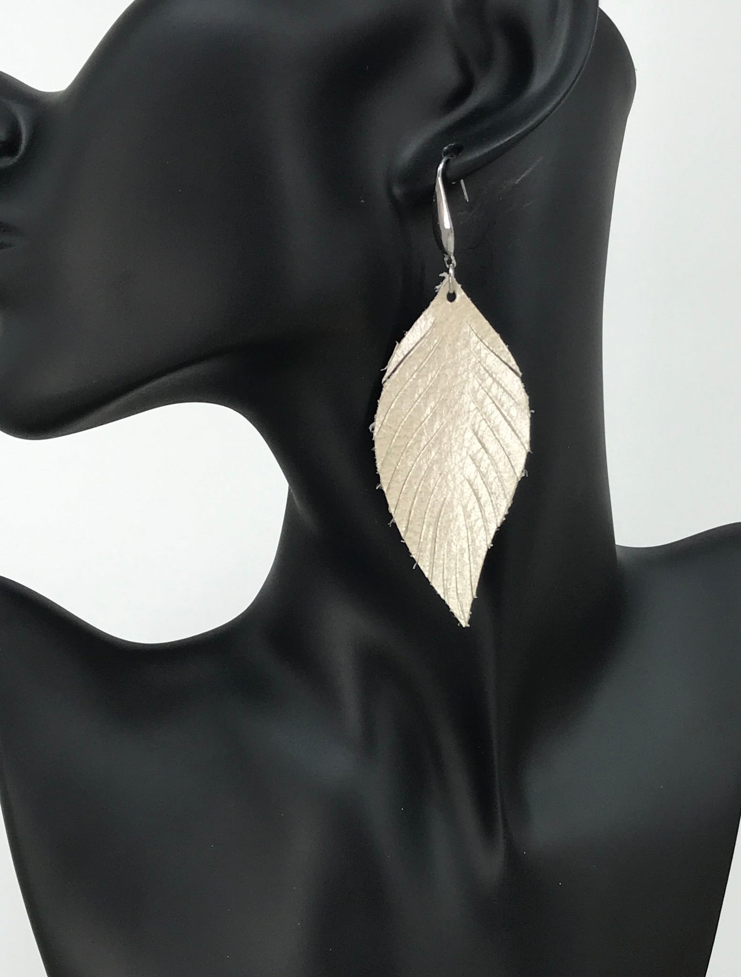 Champagne Leather Earrings - E19-1688