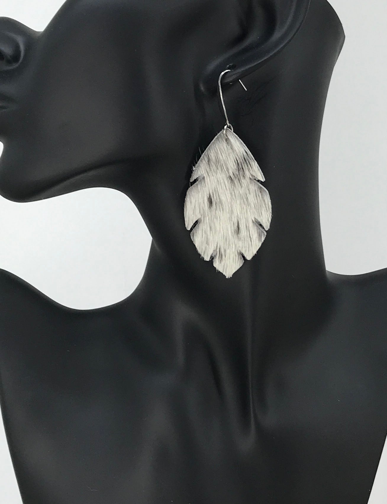 Salt & Pepper Feather Earrings