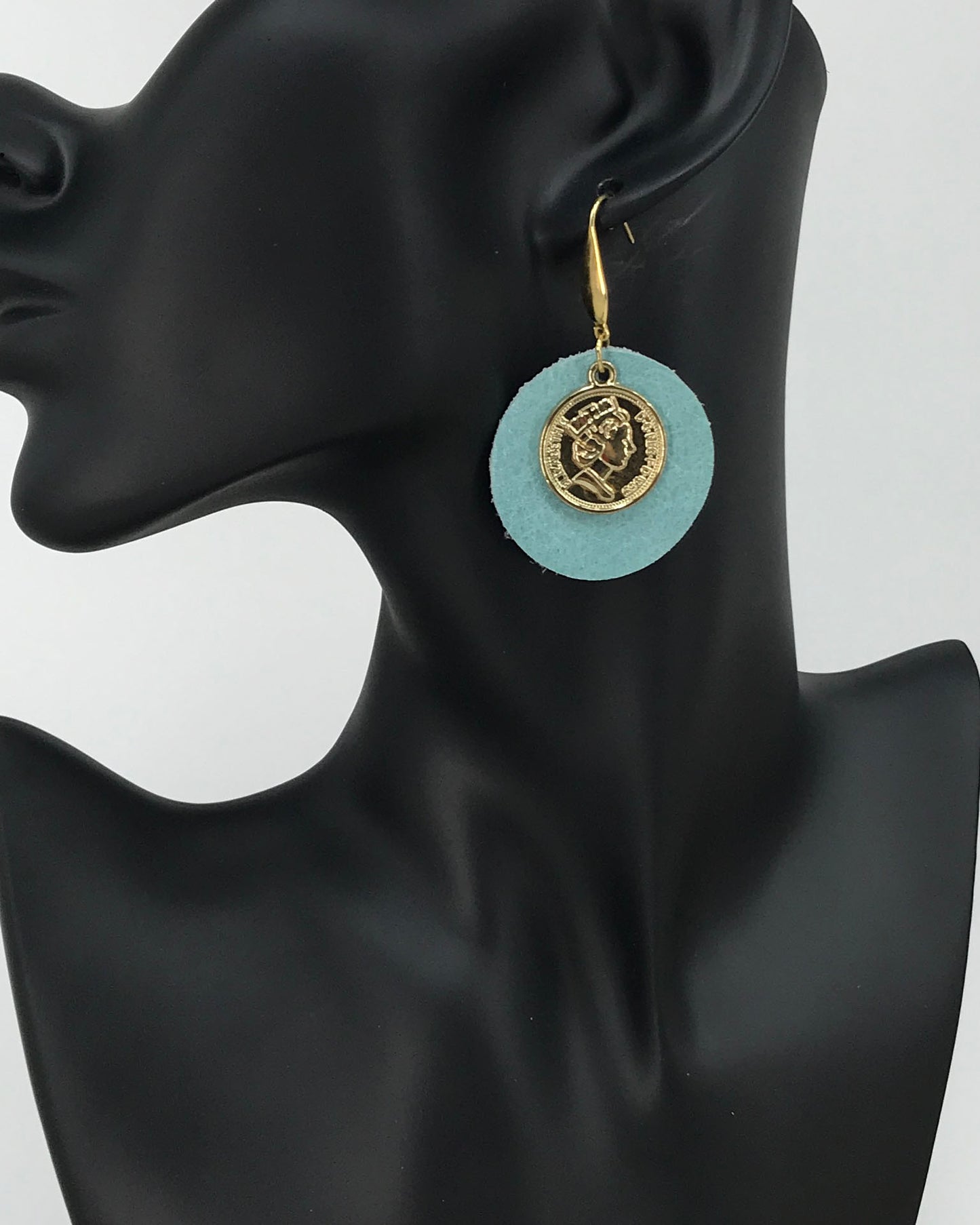 Blue Green Soft Leather Earrings - E19-1750
