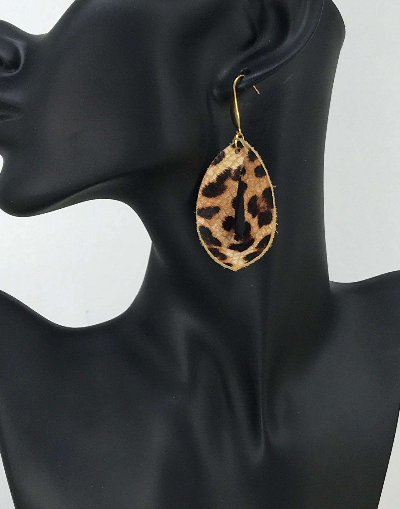 Genuine Leopard Leather Earrings - E19-175