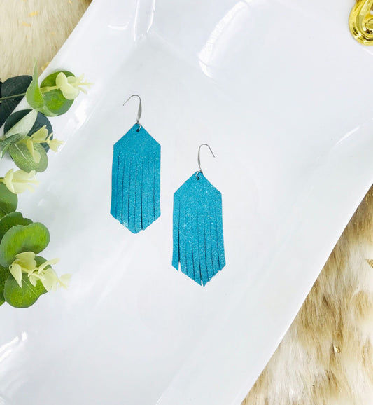 Minty Turquoise Leather Earrings - E19-1776