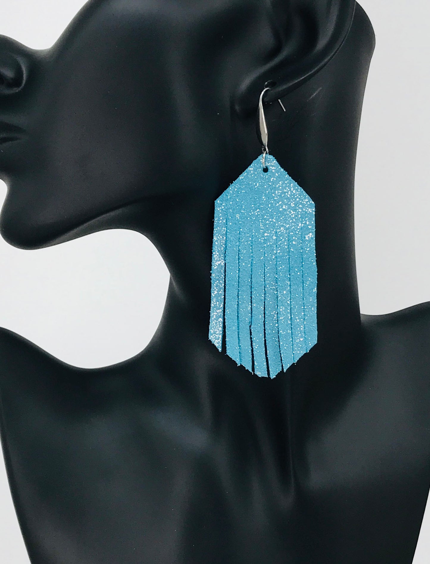 Minty Turquoise Leather Earrings - E19-1776