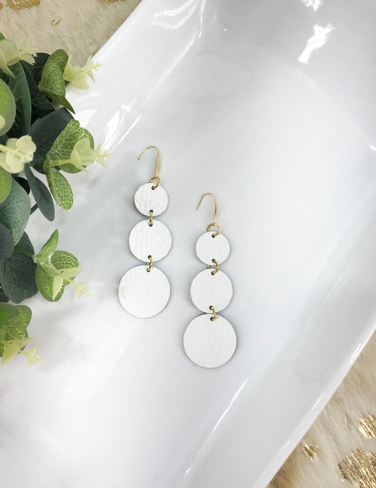 White Amazon Cobra Leather Earrings - E19-1779